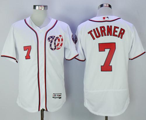 Nationals #7 Trea Turner White Flexbase Authentic Collection Stitched MLB Jersey